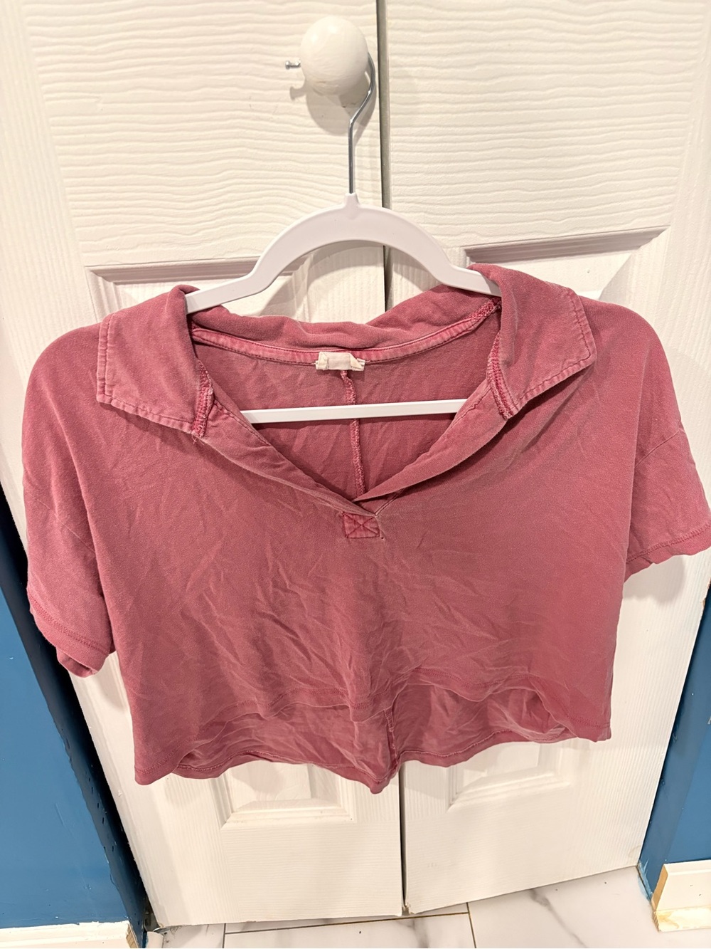 2 Cotton On Red & Purple Collared Cropped Tee Women’s Small